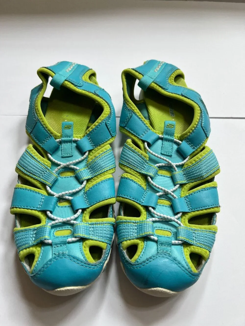 Skechers Navy and Lime Green Sport Sandal Amazon.com | Skechers Boys Sola Glow Sandal-Hyper-Coast  main image 4